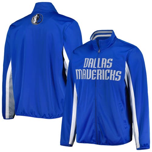 Men's G-III Sports by Carl Banks Blue Dallas Mavericks Contender Wordmark Full-Zip Track Jacket