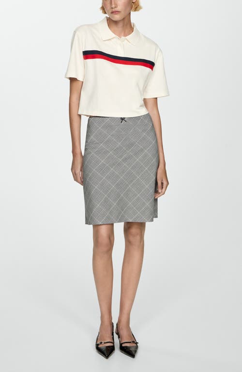 MANGO MANGO STRIPE DETAIL CROP POLO 