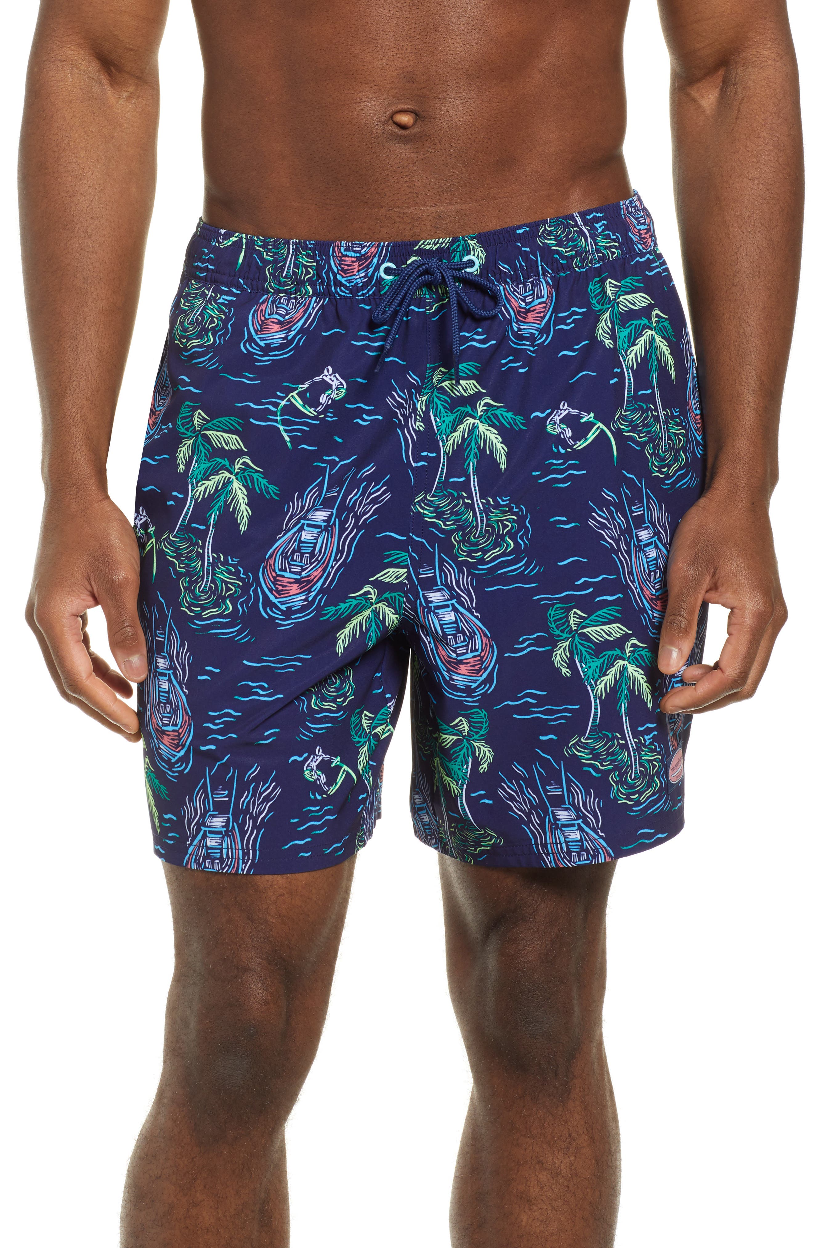 Vineyard Vines Riding The Wake Chappy Swim Trunks, Blue