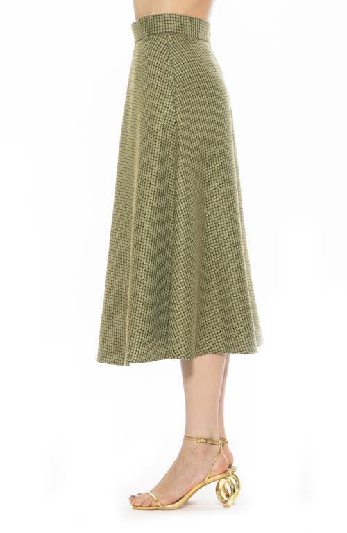 Alexia Admor Leonie A-line Skirt In Green Tweed