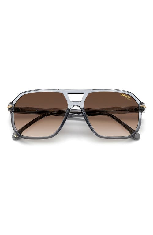 Shop Carrera Eyewear 59mm Rectangular Sunglasses In Grey/brown Gradient