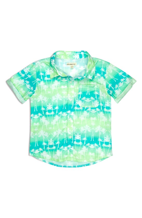 Appaman Kids' Playa Button-up Shirt In Ombre Palms