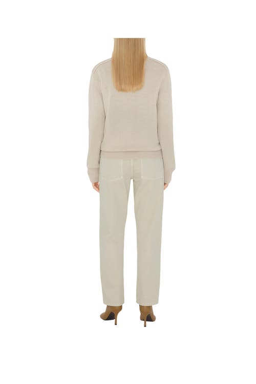 Burberry Checkered Design Wool Jumper For Women In Nutmeg