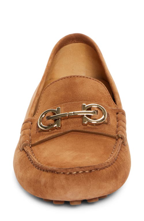 Shop Ferragamo Odilia Driving Loafer In Cuoio Nabuck