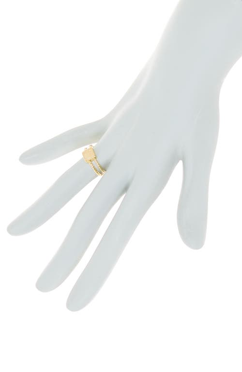 Shop Covet Druzy Stone Double Band Ring In White/gold
