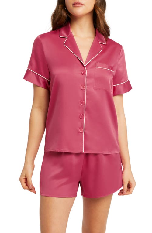 Shop Rya Collection Aurora Charmeuse Short Pajamas In Lipstick