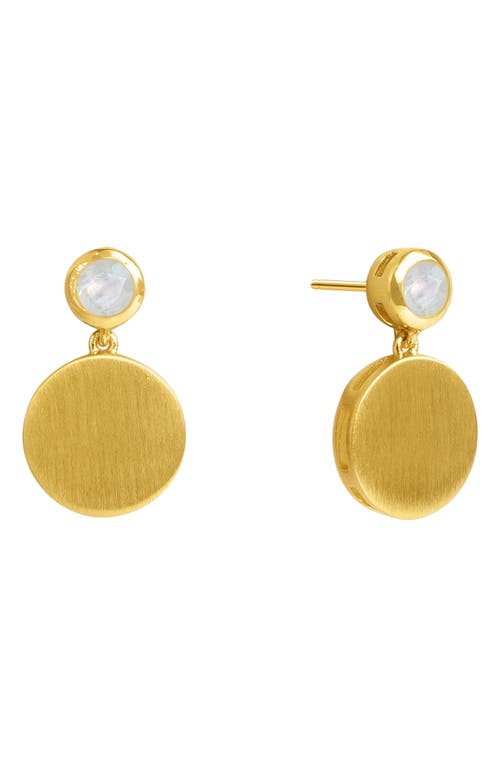 Signature Mini Drop Earrings in Moonstone/gold