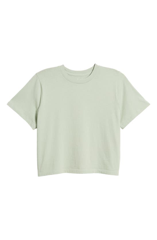Shop Madewell Lakeshore Softfade Cotton Crop Tee In Sunfaded Mint