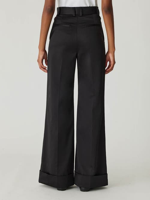 Shop Rebecca Taylor Techy Sateen Wide Leg Pant In Black