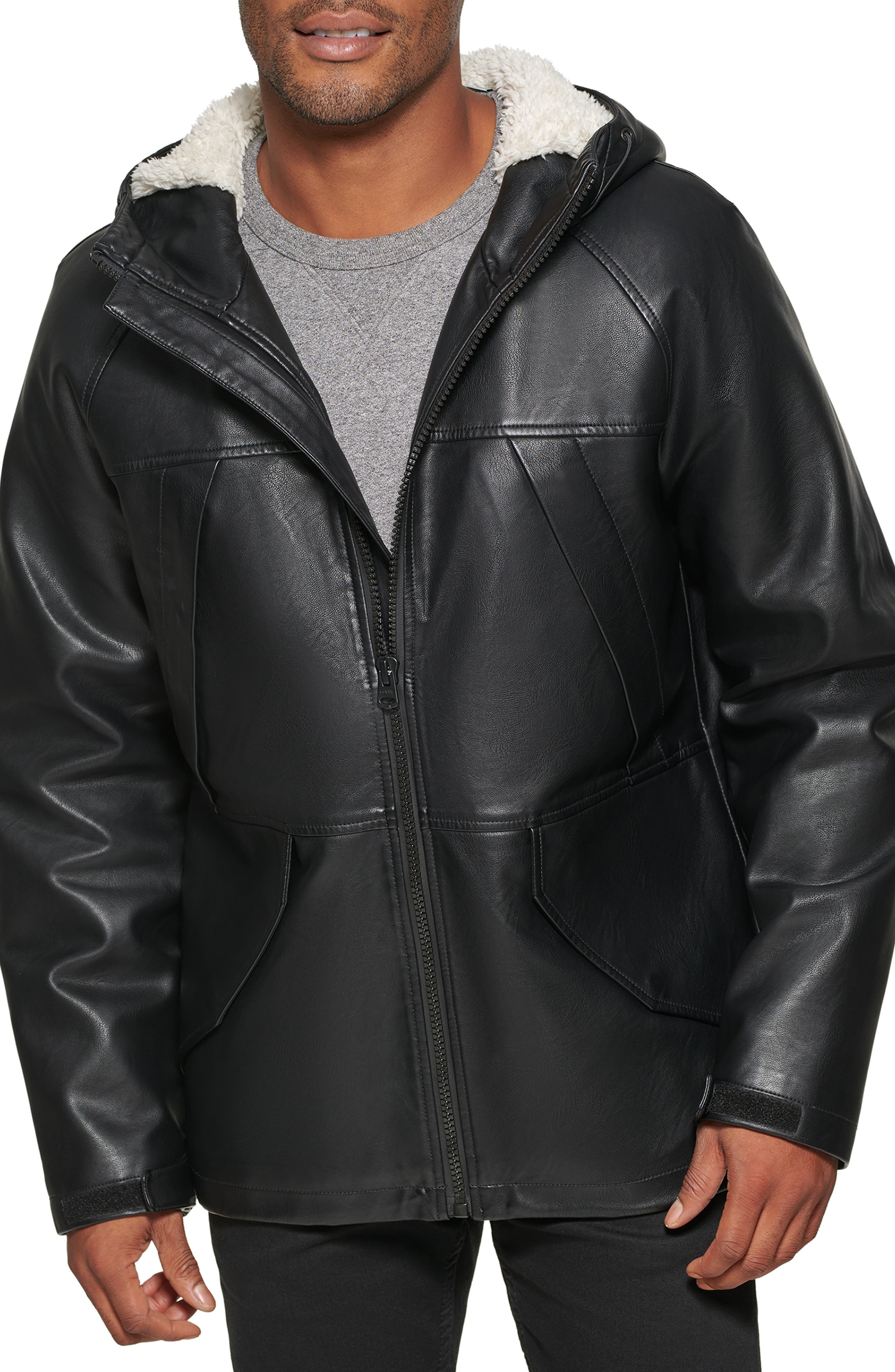 levi's hooded jacket black