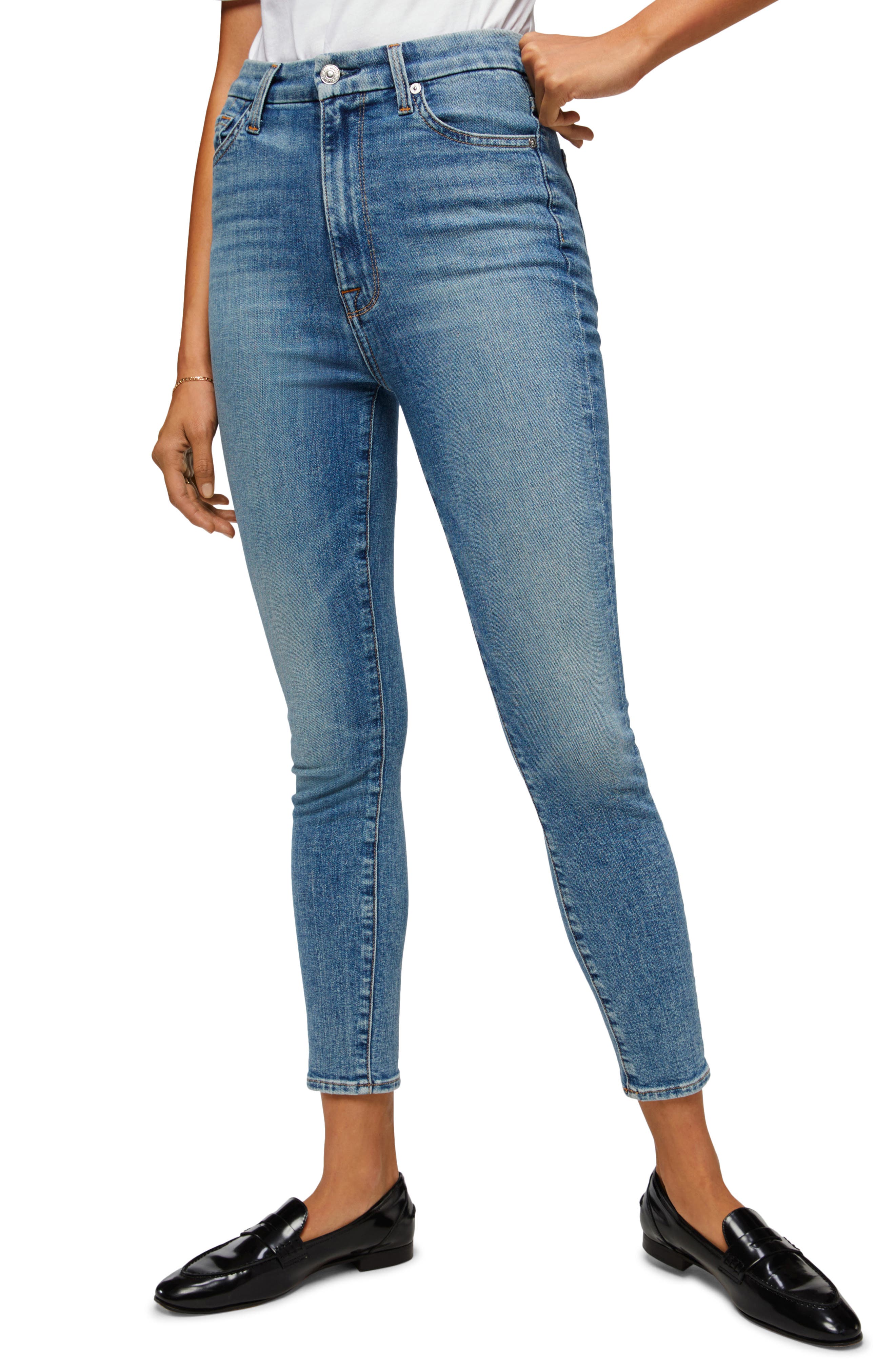 7 for all mankind super high waisted skinny jeans