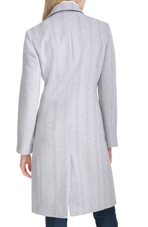 Cole Haan Chevron Pattern Coat In Grey