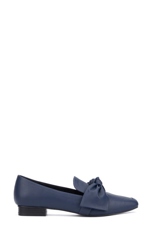 New York And Company Dominica Bow Loafer In Navy