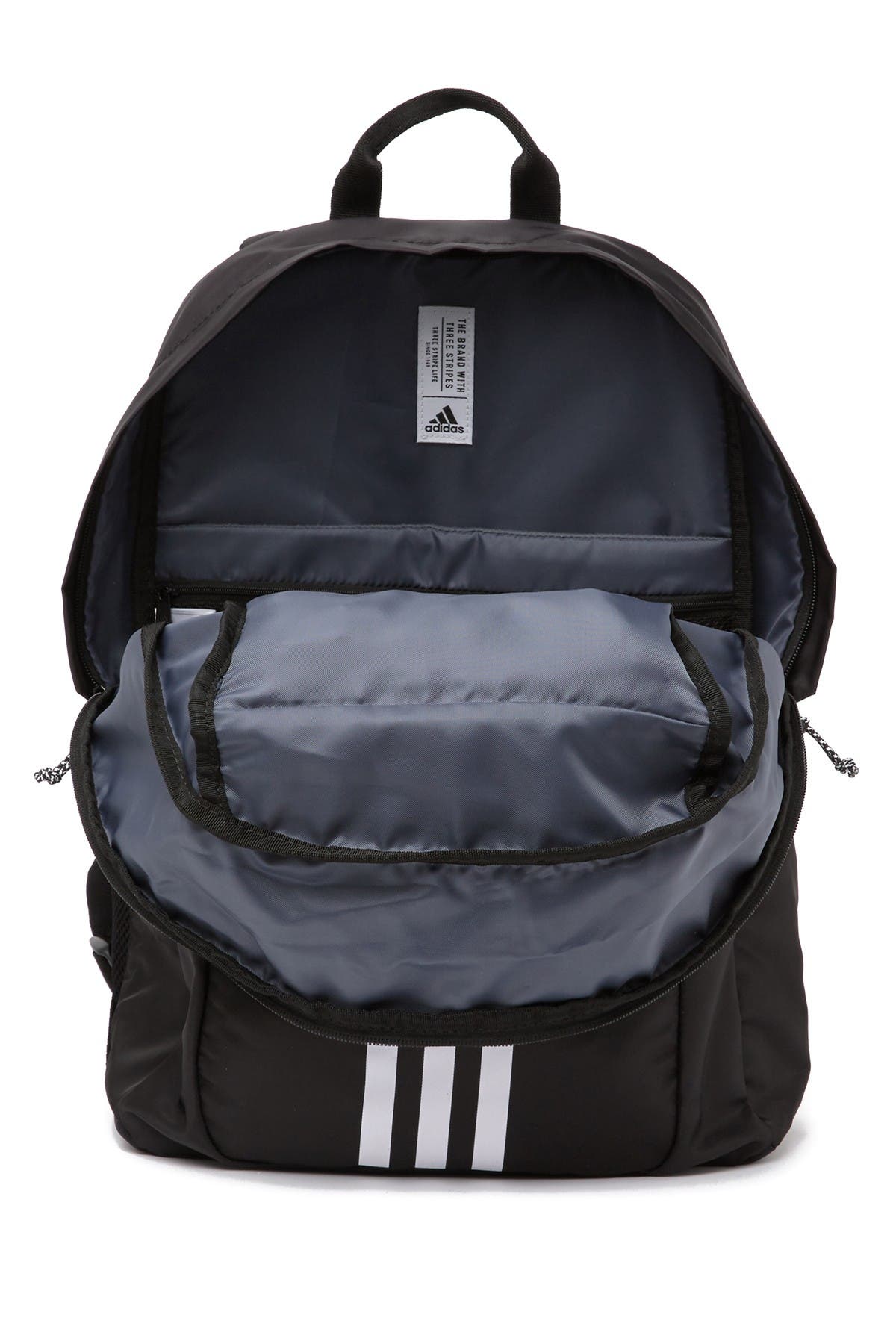 the brand with the three stripes bag