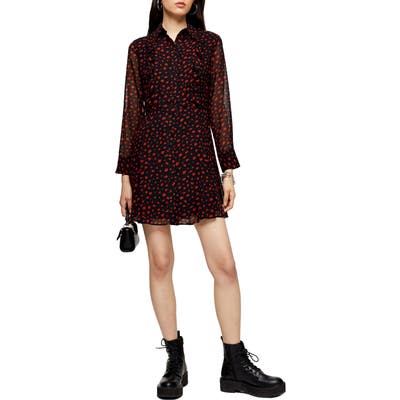 Topshop Long Sleeve Minidress, US (fits like 14) - Black