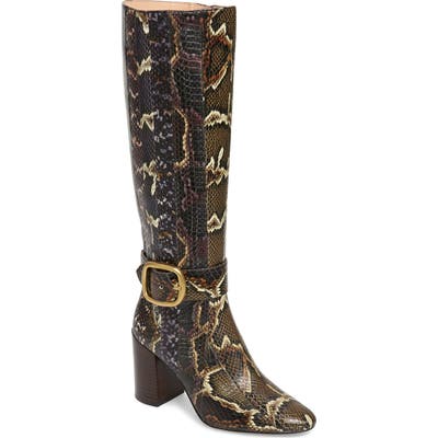 Coach Evelyn Knee High Buckle Boot- Burgundy