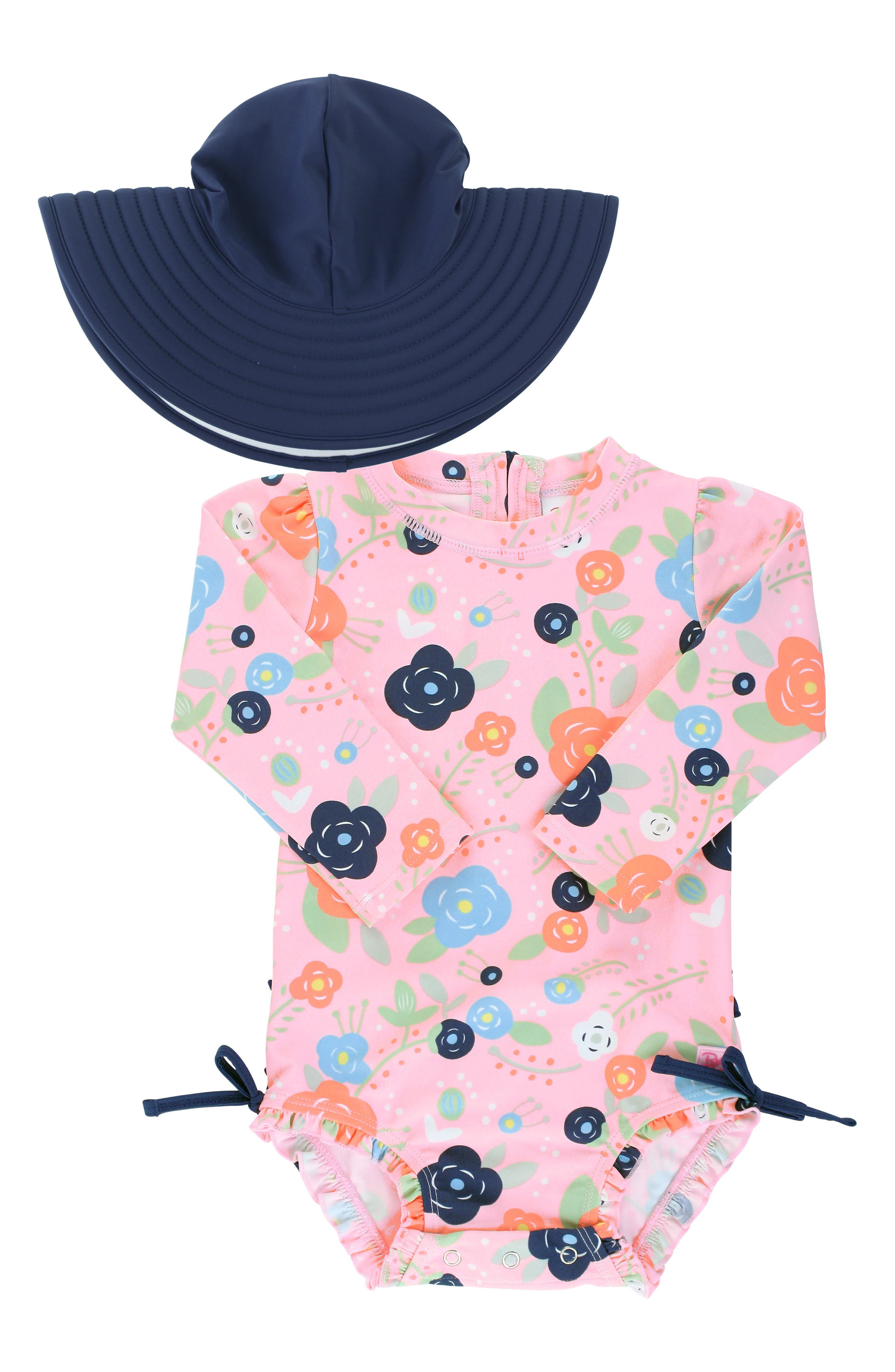 baby swimsuit and hat