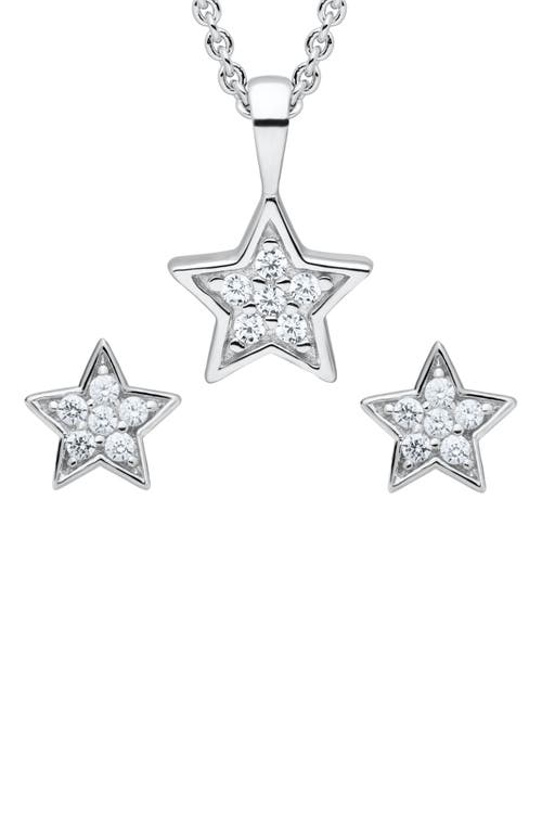 Mignonette Pavé Star Pendant Necklace & Earrings Set in Silver at Nordstrom