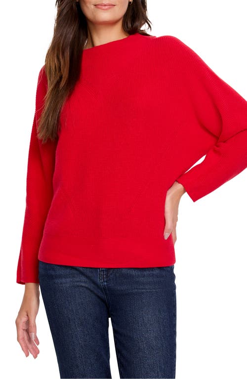 Nic + Zoe Nic+zoe Shaker Stitch Mock Neck Sweater In Amaryllis