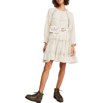 Free People Piece Of Your Heart Long Sleeve Minidress, Ivory