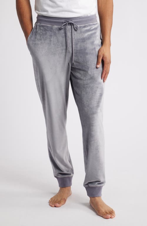 Daniel Buchler Velour Hairline Pajama Pants in Grey 