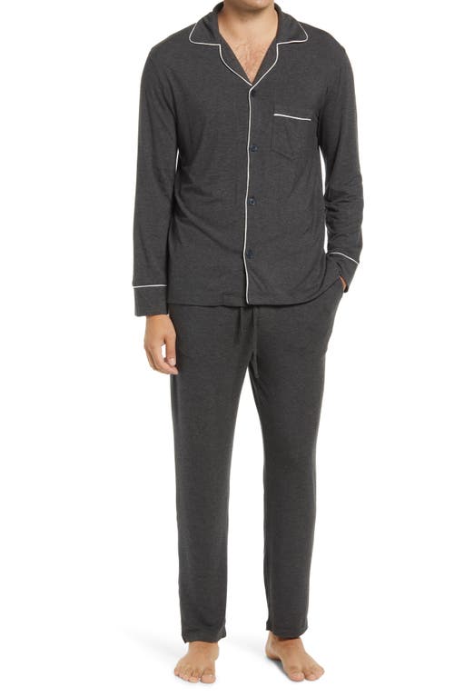 William Jersey Knit Pajamas in Charcoal Heather