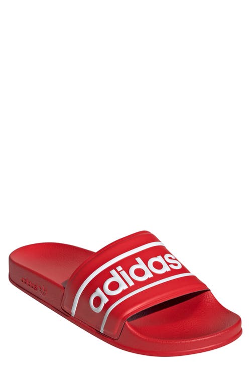 adidas Adilette Slide Sandal Red/Red/White at Nordstrom,
