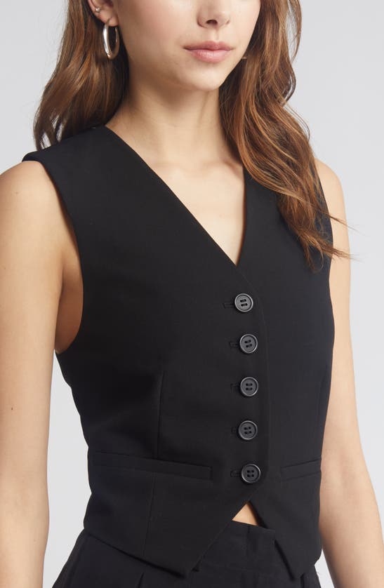 Open Edit Waistcoat Vest In Black