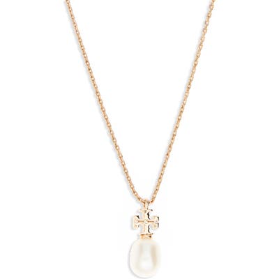 Tory Burch Kira Genuine Pearl Pendant Necklace