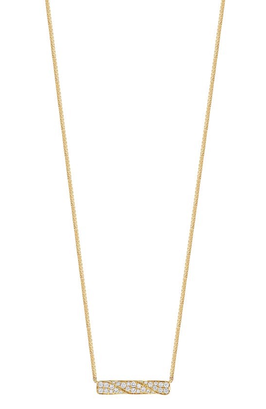 Bony Levy Bardot 18k Yellow Gold Pavé Diamond Bar Pendant Necklace