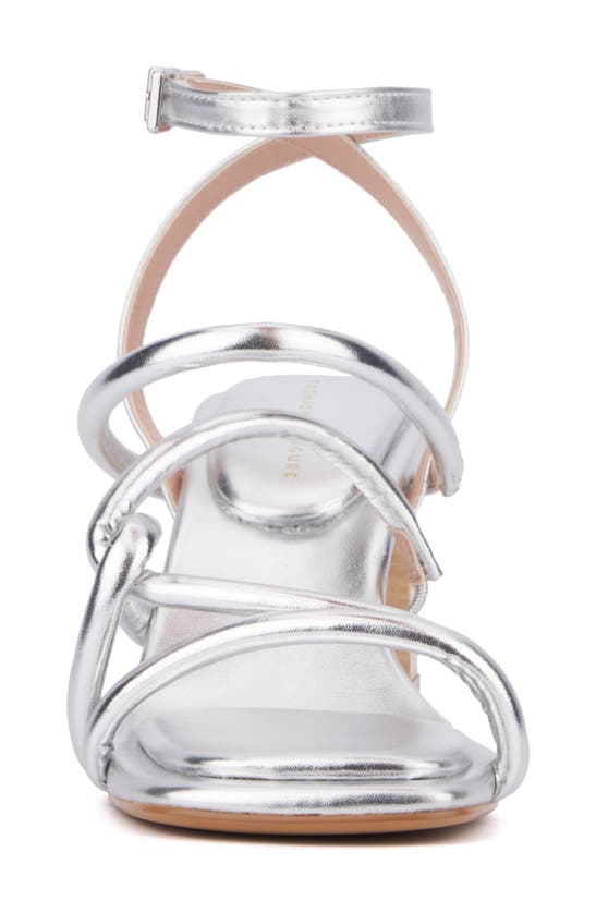 Fashion To Figure Ohara Strappy Block Heel Sandal In Silver