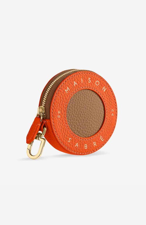 Shop Maison De Sabre Maison De Sabré Leather Coin Purse In Sandstone Manhattan