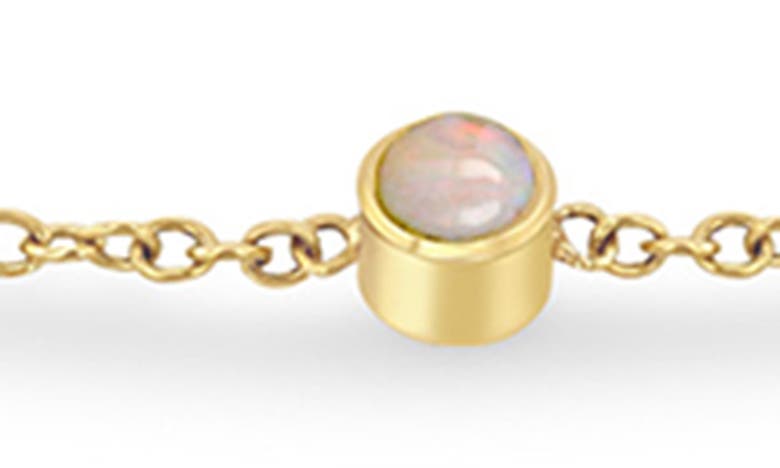 Shop Zoë Chicco Bezel Opal Pendant Bracelet In Yellow Gold