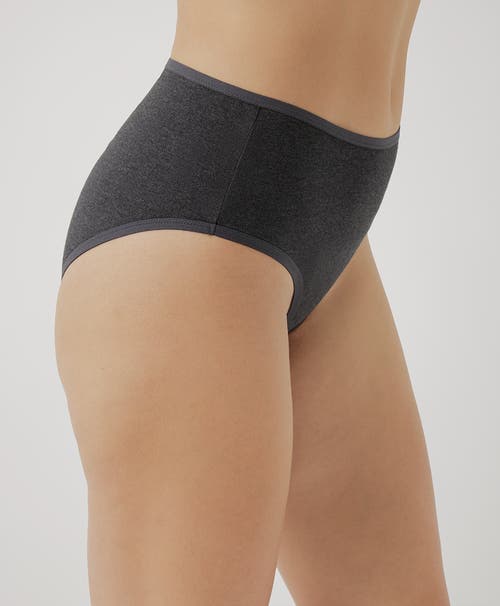 Shop Pact Organic Cotton Everyday High Cut Brief 6-pack In Charcoal Basics