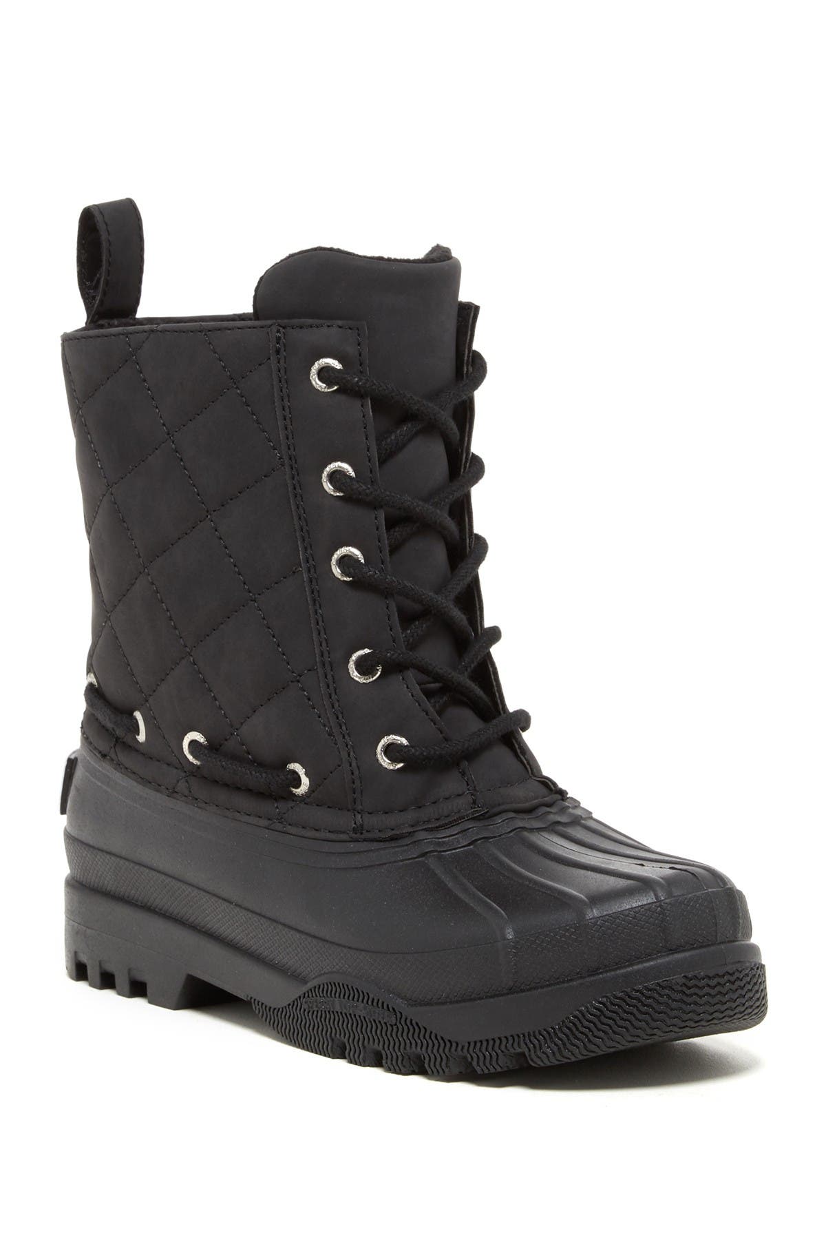 sperry black quilted rain boots