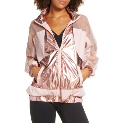 Beach Riot Metallic & Mesh Jacket, Pink