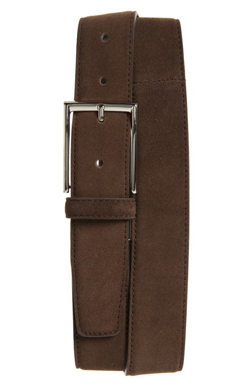 Shop Canali Suede Belt In Brown