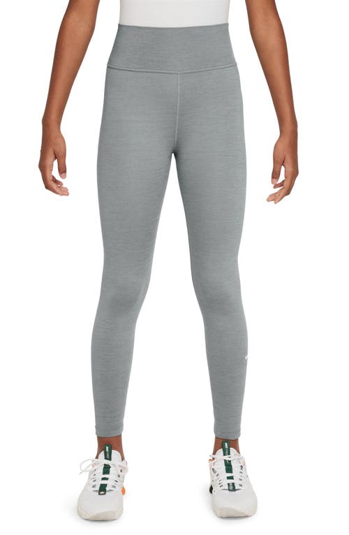 Shop Nike Kids'  One Dri-fit Leggings In Smoke Grey/grey/white