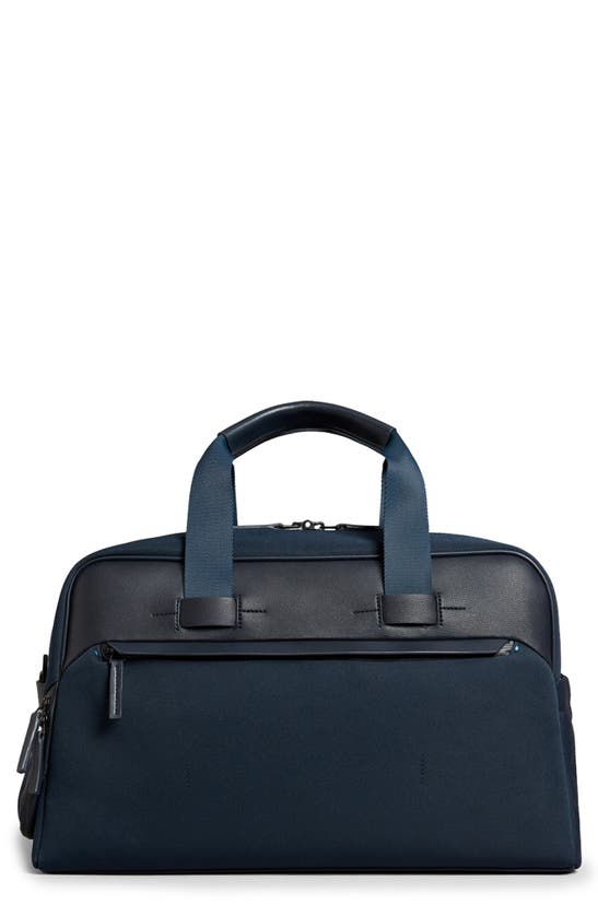 Shop Troubadour Compact Embark Recycled Polyester Duffle Bag In Navy
