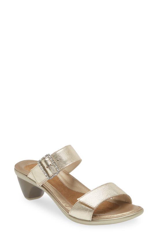 Shop Naot Recent Slide Sandal In Radiant Gold Leather