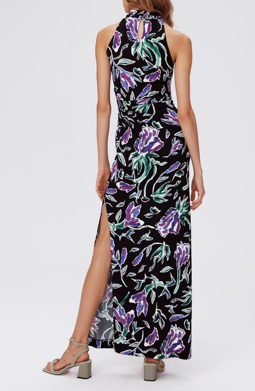 Shop Diane Von Furstenberg Libby Floral Maxi Dress In Tulip Fields Violet Lg