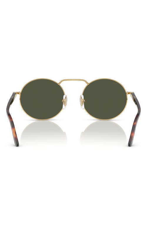 Persol 53mm Polarized Round Sunglasses In Green