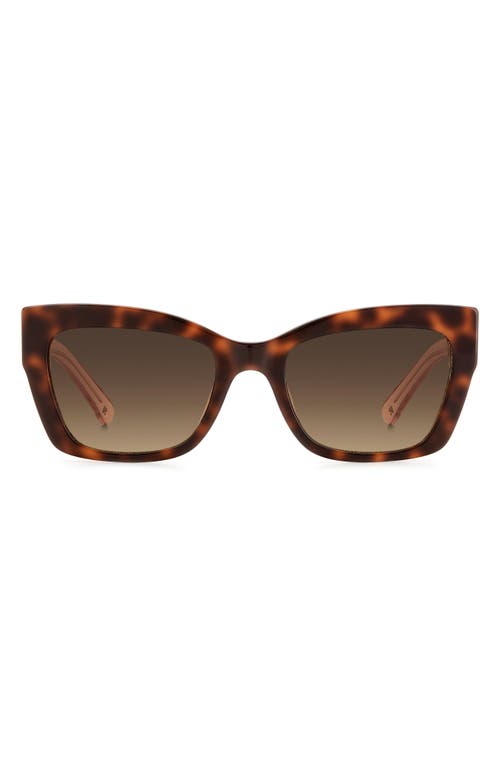 Kate Spade New York 53mm valeria/s cat eye sunglasses in Havana Pink/Brown Gradient at Nordstrom