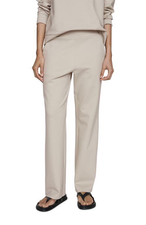Shop Mango Knit Pants In Light/pastel Grey
