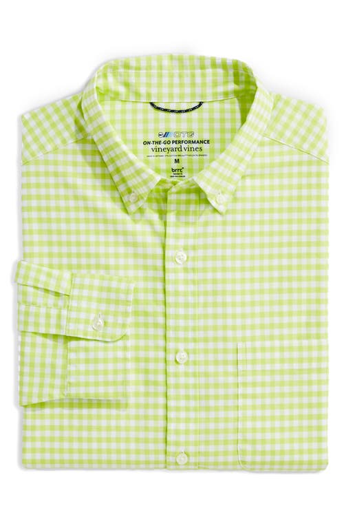 Classic Fit On-The-Go brrrº Gingham Button-Down Shirt in Wild Lime