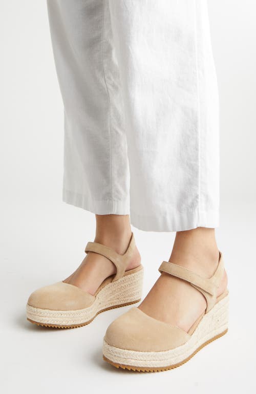 Eileen Fisher Nessa Metallic Ankle-grip Wedge Espadrilles In Ecru