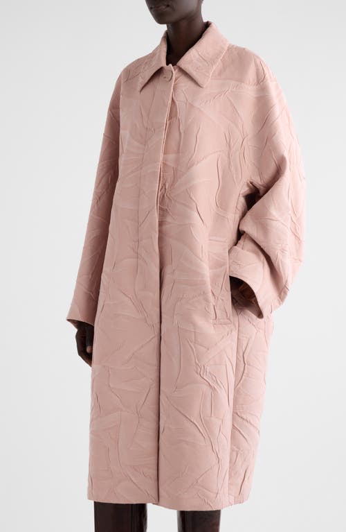 Shop Dries Van Noten Roolsy Tonal Crinkle Jacquard Coat In Rose