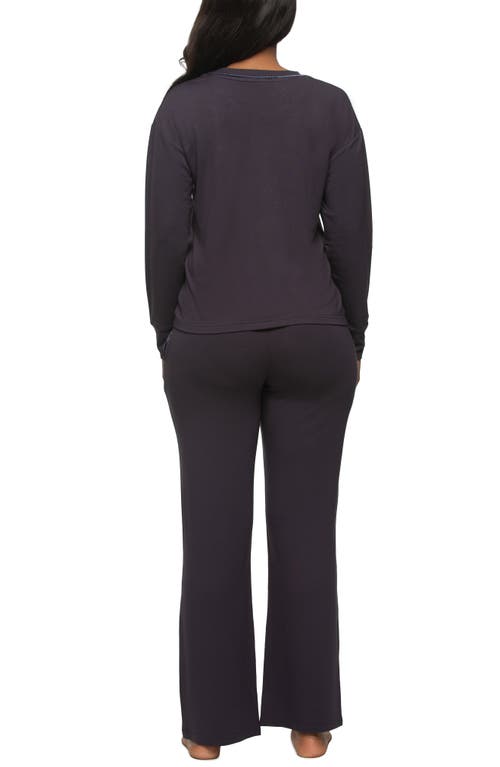 Felina Aria Long Sleeve Knit Pajamas In Parisian Night