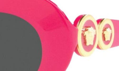 Versace Kids' 45mm Small Oval Sunglasses In Fuchsia/dark Grey
