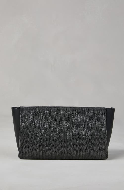 Shop Brunello Cucinelli Calfskin Precious Clutch In Black